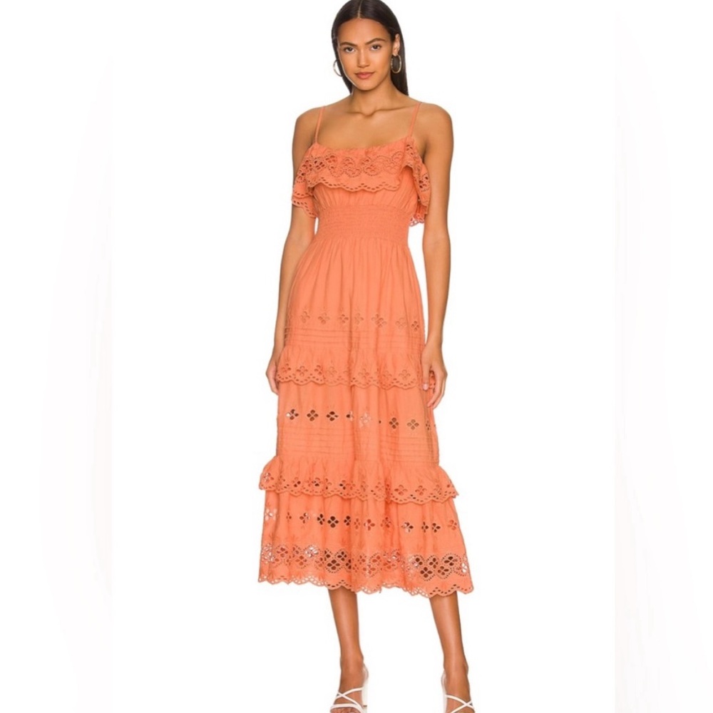 Lovers and Friends Dress Dallas Midi in Peach
